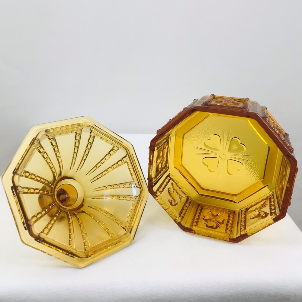 Vintage Amber Imperial Glass Candy Dish - Picture 7 of 15